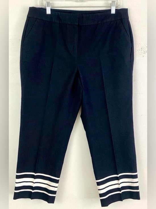 Talbots Pants - TALBOTS Black & White Striped Sailor Straight Leg Capris, Curvy Fit - Like New